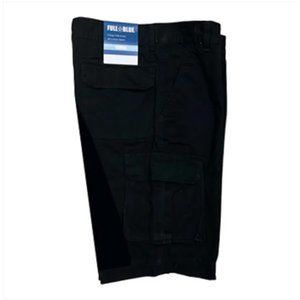 NWT Full Blue Cargo Cotton Twill Shorts in Black Size 60